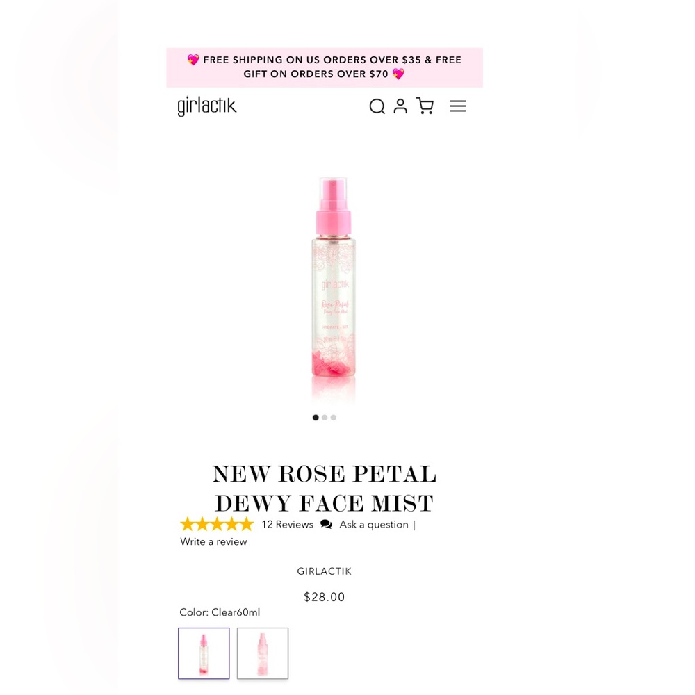 NEW ROSE PETAL DEWY FACE MIST